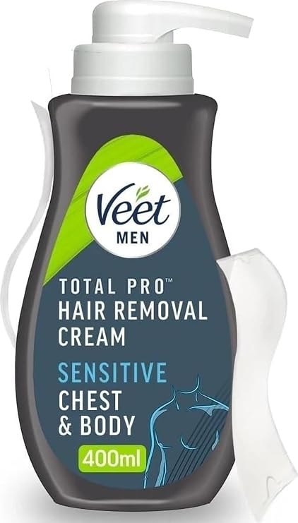 Veet Hair Removal Cream for Men, 13.5 Ounce | 7 days of smoothness, 24hr hydration, no nicks or cuts, quick & easy, Hair grow back softer, Chest, arms, legs, back