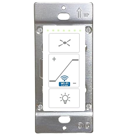 Smart Wi-Fi Ceiling Fan Control & Dimmer Wall Switch, 2.4Ghz Single Pole Wi-Fi Fan and Light Switch Combo, Compatible with Alexa & Google Home, Smart Life APP, Neutral Wire Needed