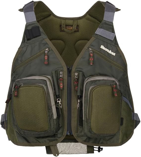 Snowbee Fly Vest Backpack OneSize Adjustable Fly Fishing Vest with Builtin Expandable Backpack, 840D RipStop Waterproof Fabric & Multiple Gear Pockets for River & Bank Anglers