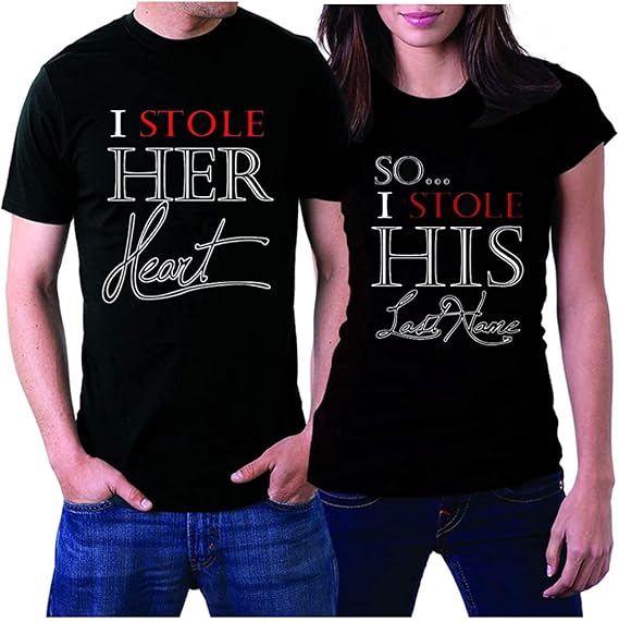 Matching Shirts for Couples, Set for Husband & Wife Anniversary, Wedding, Honeymoon TShirts Gift
