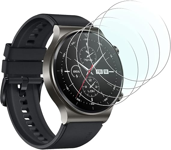 Tempered Glass Screen Protector For Huawei Watch GT 2 Pro-Anti-scratch, Anti-Glare, Anti-Fingerprint [4 Pack] 9H Hardness HD Screen Protector Compatible with Huawei Watch GT 2 Pro