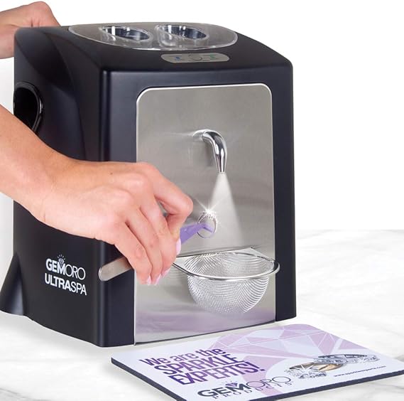 GemOro UltraSpa Ultrasonic Jewelry Cleaner & Steamer | Professional Jewelry Cleaning Machine for Rings, Diamonds, Watches & Gold | Dual Ultrasonic + Steam Cleaner, 50 PSI, 1-Pint Tank