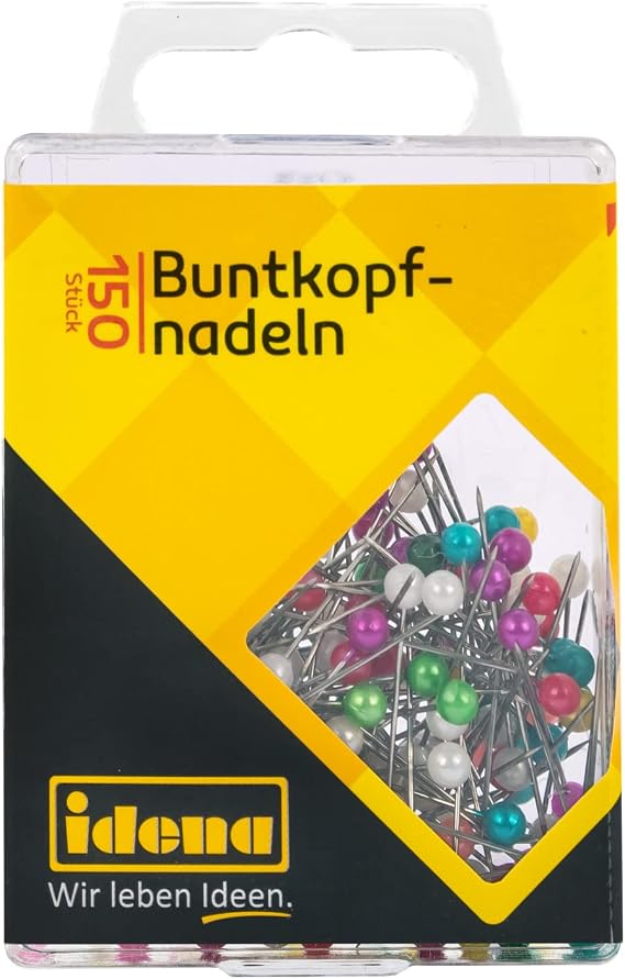 Idena 334027 Safety Pins 30 Pieces Galvanised Coloured Pin Heads