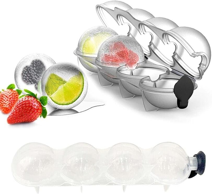 Mobee Ball Shaped Ice Making Freezer Mold Ice Cream Sphere 4-Piece Shape