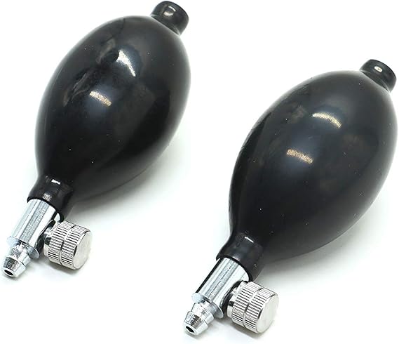 Brccee AC 2 Pcs Blood Pressure Bulb Pump Replacement, Healthy Sphygmomanometer PVC Adjustable Pump Bulb Rubber Blood Tester, Black