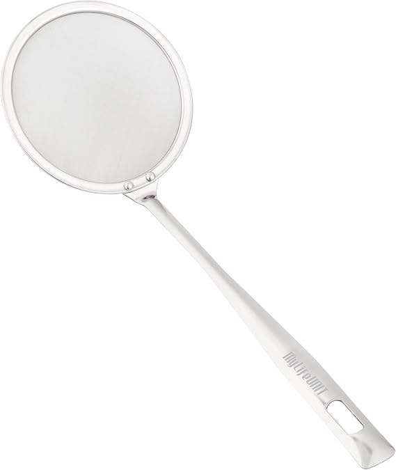 MyLifeUNIT Japanese Hot Pot Skimmer, Stainless Steel Mesh Food Strainer Foam and Grease Fishing Spoon 2.16 X 3.93 X 10.86 inches
