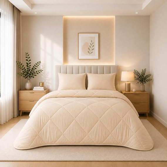 Formeya Beige Soft Slicon Quilt Single 155 * 215