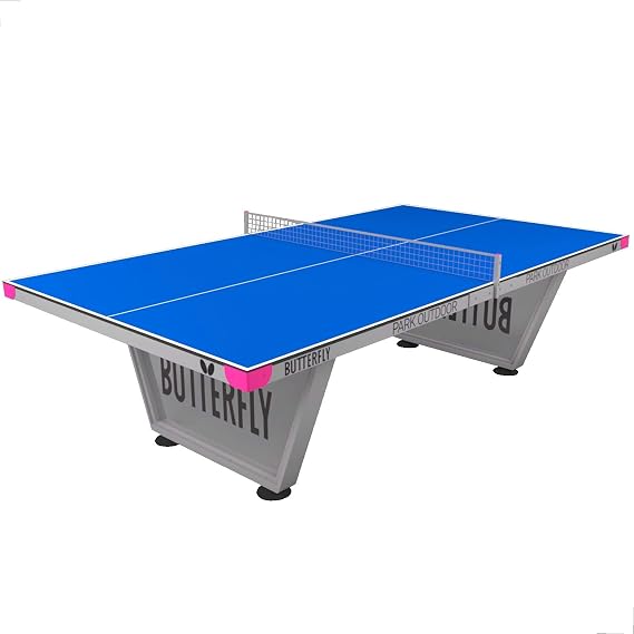 Butterfly Park Outdoor Ping Pong Table | Outdoor Table Tennis Table for Parks, Beaches, Playgrounds | Anti-Glare Weatherproof Ping Pong Top | Outdoor Ping Pong Net | Sturdy Frame