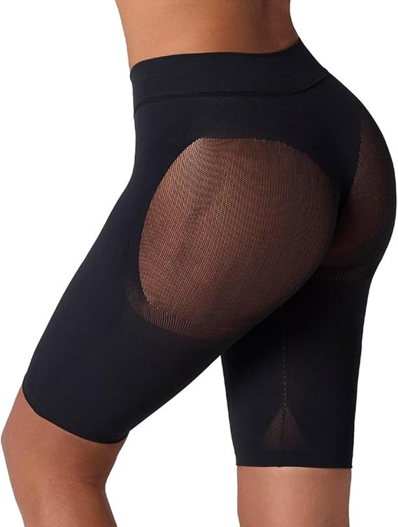 Leonisa High Waisted Tummy Control Butt Lifting Shapewear Shorts For Women - Black
