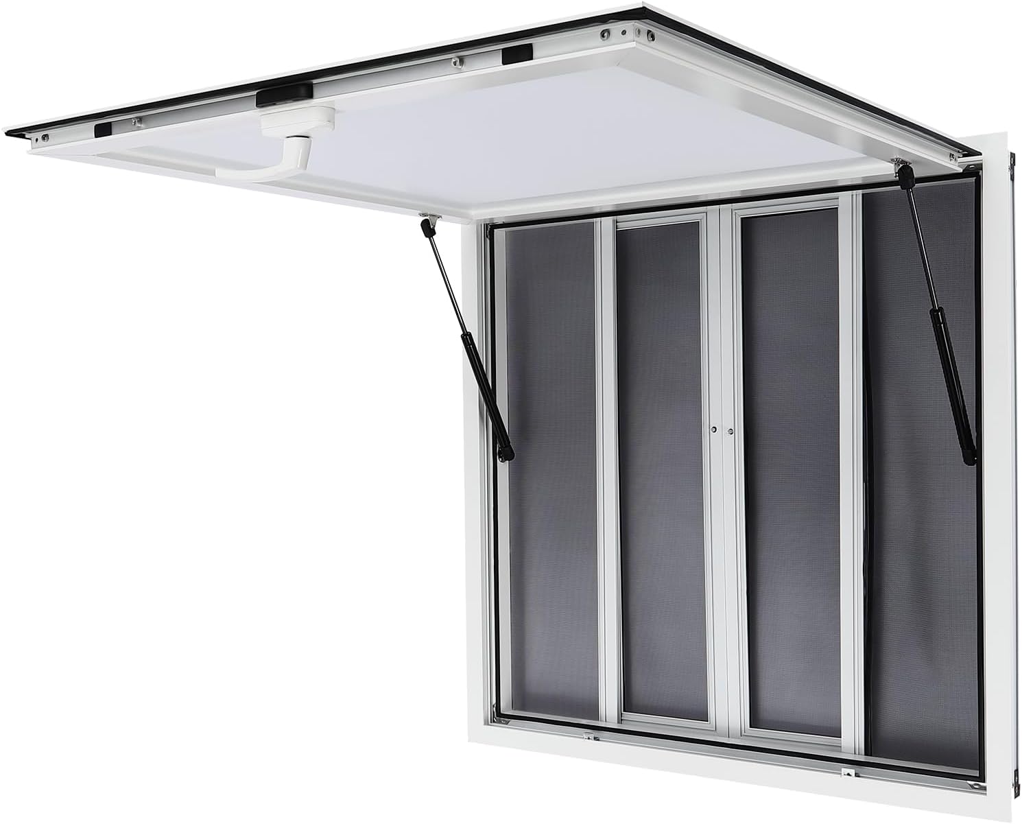 Concession Window, Concession Window for Food Truck, Concession Stand Serving Window w 4 Horizontal Sliding Screen Windows &amp;amp; Awning Door, Food Trucks Trailers Service Catering Window 36 x 36 in