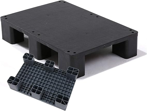Plastic Pallet Light Warehouse Racking Safe and Stable Load-Bearing Capacity 4 Sizes Moisture Resistant Pallet(Gray-1pc,60x40x12cm)