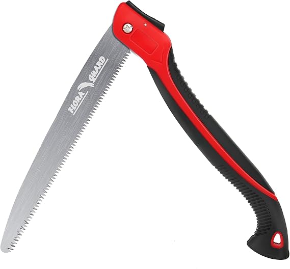 FLORA GUARD 12 Inch Folding Pruning Saw, Quality SK-5 Steel, Soft Grip Hand Saw for Wood Gardening Camping Bushcraft