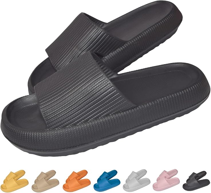 Sliders Cloud Slides Women Men, Non-Slip Mens Womens Cloud Sliders, Pillow Sliders with Thick Sole for Shower Bathroom Pool Beach