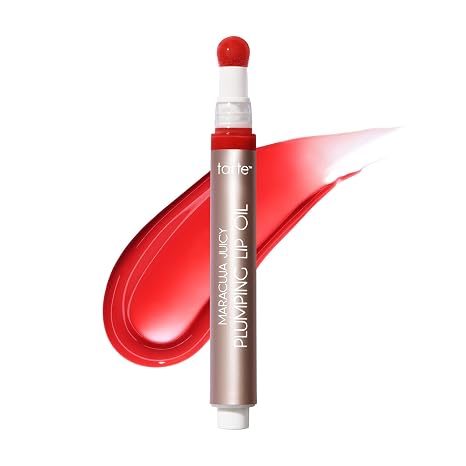 tarte maracuja juicy plumping lip oil - Hydrating & Volumizing Lip Plumper Gloss Balm with Nourishing Hyaluronic Acid & Vitamin E, Plumps & Moisturizes, Vegan & Cruelty Free