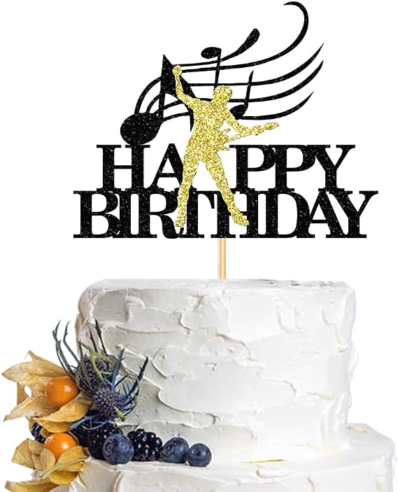 Music Logo Happy Birthday Cake Topper-Guitar Themed Cake Decor