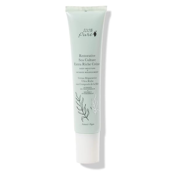 100% PURE Restorative Sea Culture Extra Riche Crme, 1.4 oz | Nourishing & Long-Lasting; for normal skin; Sensitive Skin