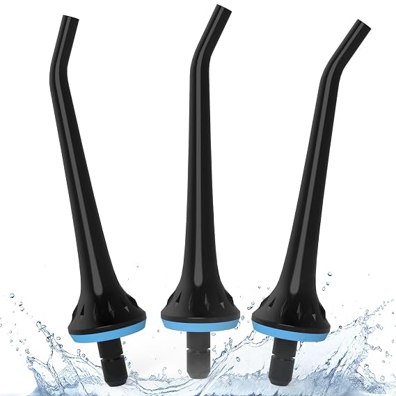 Cordro Replacement Tips for Oralfree,Nicwell,Nicefeel,COSLUS,Mospro,Zerhunt,McNaval Water Flosser, Replacement Heads Oral Irrigator Jet Tip Nozzel,Blcak(3 Pack)