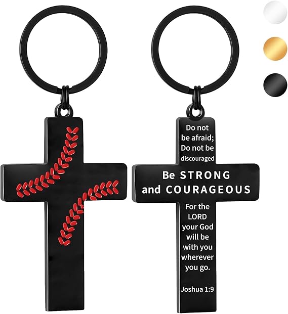 Football/Baseball/Soccer/Basketball Cross Keychain for Men Sport Gifts