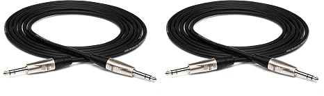 HOSA HSS-001.5 Pro Balanced Interconnect Cable - REAN 1/4-inch TRS Male to REAN 1/4-inch TRS Male - 1.5 Foot (Pack of 2)