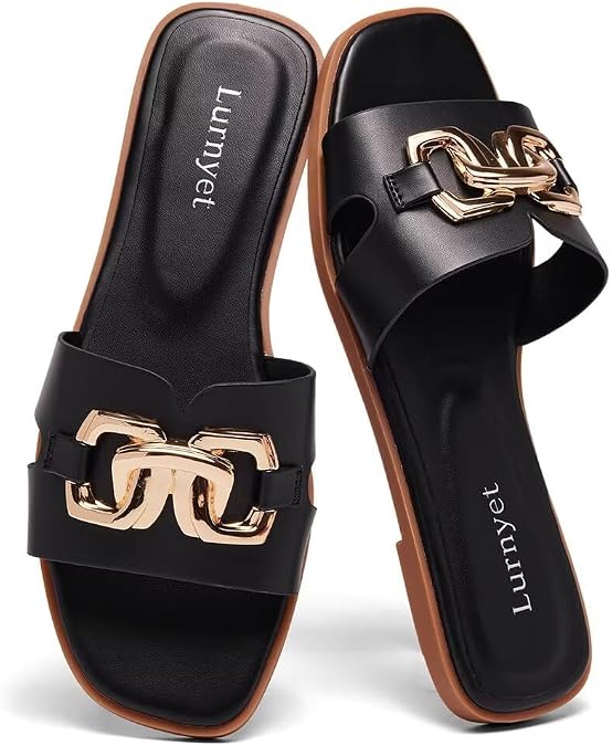 Women's Flat Slide Slippers Casual Dressy Sandals