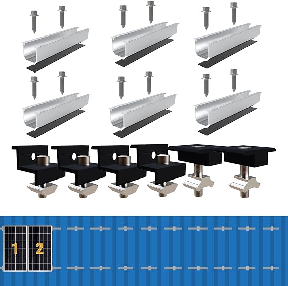 Solar Panel Mount Kit 12 cm and Accessories Black Anodised 30-35 mm