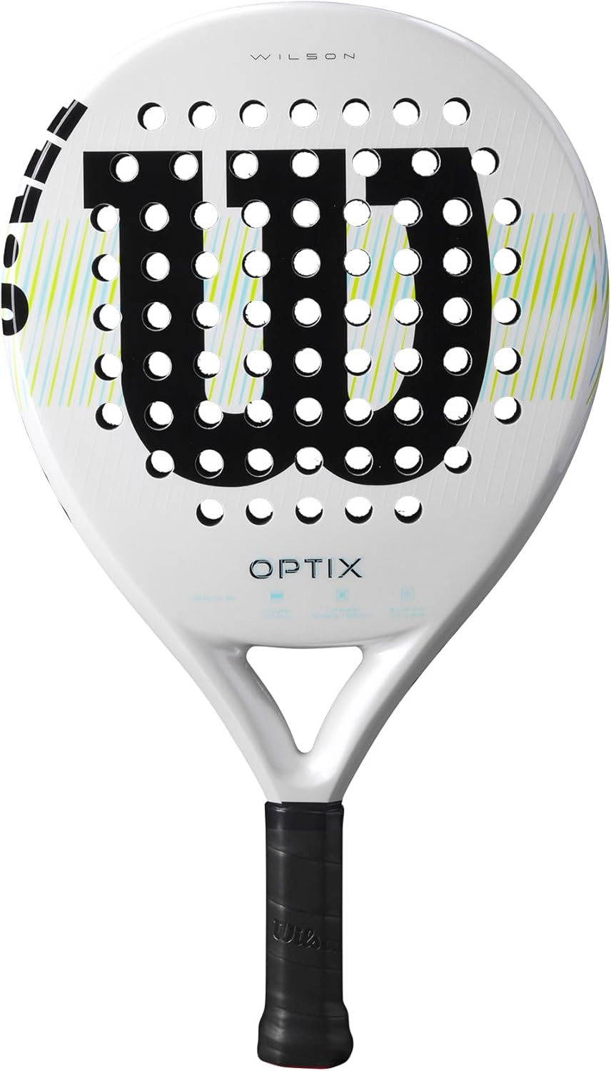 Wilson Optix V1 Padel Racket, Made with a Fiberglass Structure and Soft Foam, Circular Design and Precision Hole Technology, Colour: