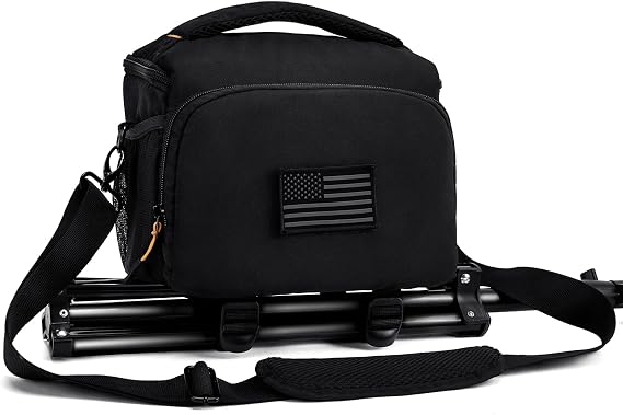 AMOZZ Camera Bag, Camera Sling Bag Removable & Adjustable Lining Case with Tripod Holder & Rain Cover Small Camera Bag DSLR/SLR/Mirrorless for Canon/Nikon/Sony/Fuji (Black)
