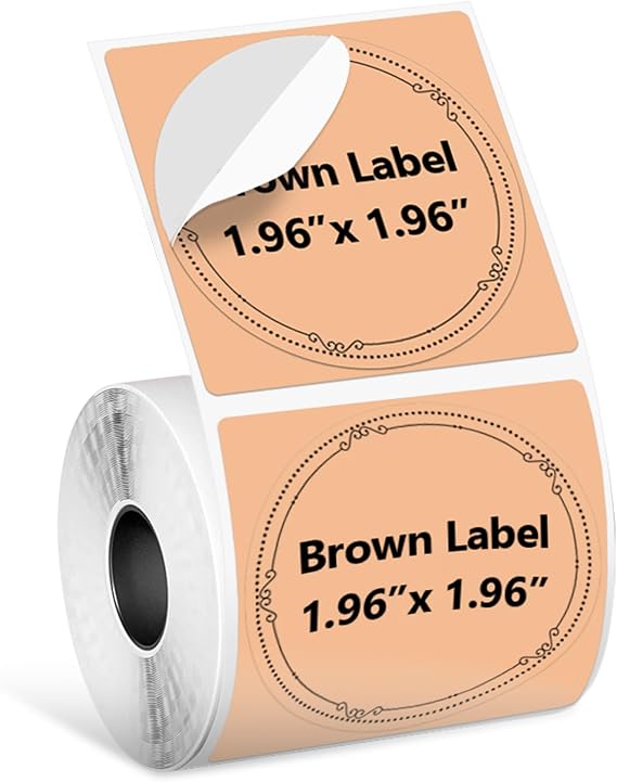 Phomemo Labels-Brown Circle Thermal Label for Jam and Jelly Jar Tags