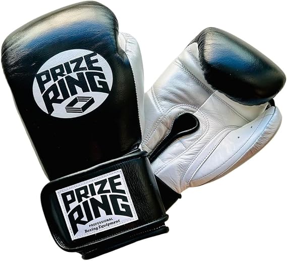 PRIZE RING "Professional SS" Boxing Gloves Black/Silver 10oz
