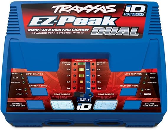 Traxxas 2972 EZ-Peak Plus 100 Watt NiMH/LiPo Dual Charger with iD System