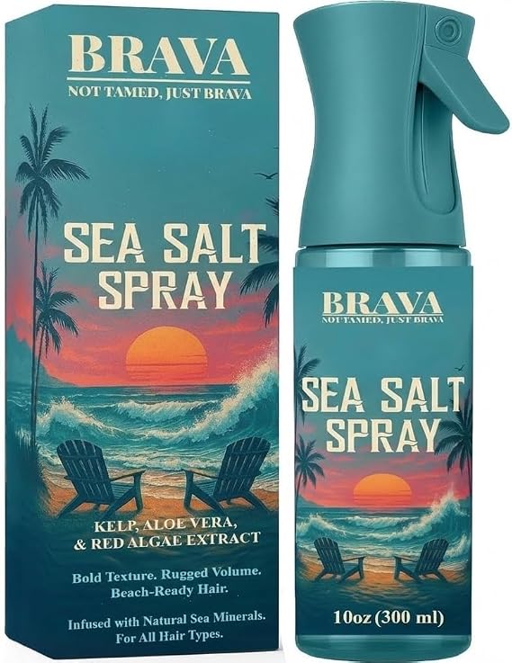 Sea Salt Spray for Men Hair Styling - Men's Sea Salt Spray for Hair Texture & Beach Hair Texturizer, Texturizing - Water Seasalt Products - Adds Volume, All Natural 10 Oz