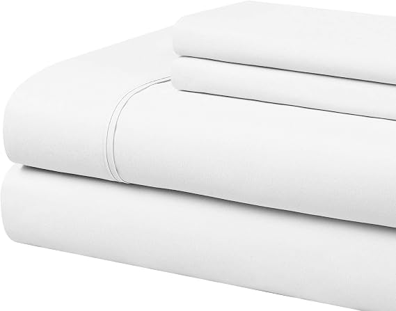Cathay Home Cal King Sheet Set, Ultra-Soft Microfiber Bed Sheets, White | 4 Pcs Bedding Set, Deep Pocket Fits 10"-14" Mattresses, Ultra Soft Microfiber, Wrinkle & Fade Resistant, Machine Washable