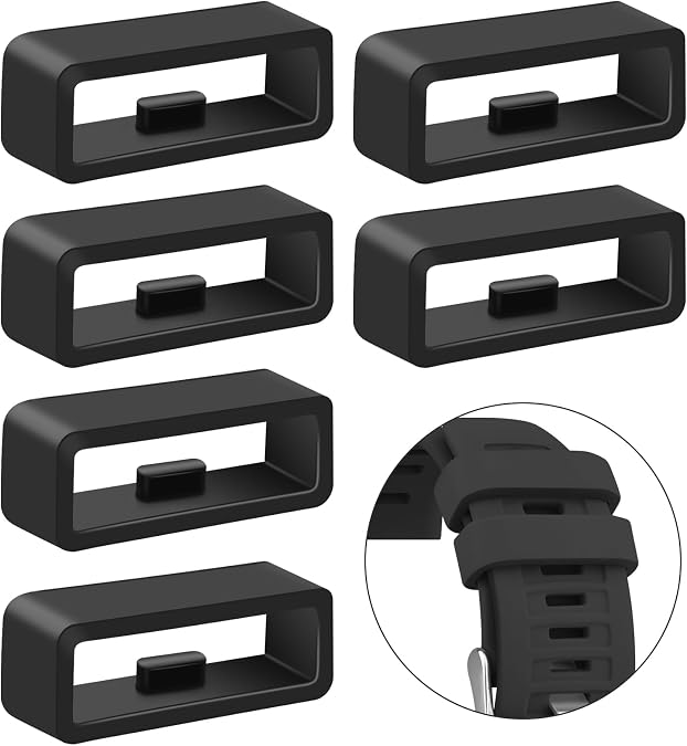 Band Keepers Compatible with Garmin Instinct/Instinct 2/Vivoactive 4/Venu 3 2/Foreruner 965 955 265 255/Fenix 7 6 5 Watch Bands, Silicone Fastener Rings Security Loop/Holder/Retainer