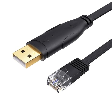 CableCreation USB Console Cable USB to RJ45 Serial Adapter, 6 FT, Black | Compatible with Router/Switch of Cisco, NETGEAR, Windows, Linux System