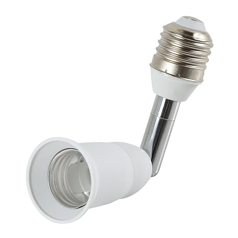 ELECTOP Light Socket Extender 90 Degree Bending E27 to E27 Bulb Base Lamp Holder 180 Degree Adjustable Adapter