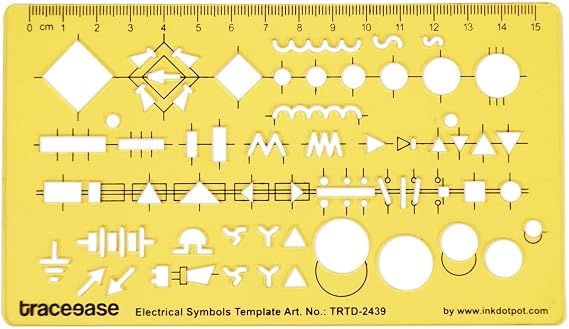 Traceease Electrical Drafting Electrical Symbols Template Drawing Stencil,Designing Template Measuring Ruler
