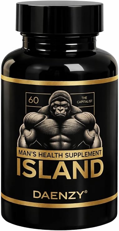 Island Male Vitality Support Natural Energy & Performance Booster for Men Herbal Formula with 60 Capsules