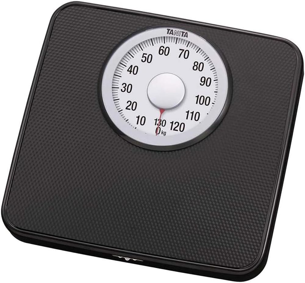 Tanita タニタ Body Weight Scale, Analog, Large Screen, Black HA-650 BK, Easy-to-Read Large Scale