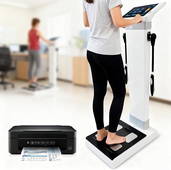 Advanced Body Composition Scale with Printer - 10.1 Inch Full Body Analyzer,Bioelectrical Impedance Analysis for 40 Health Parameters,Clinical Grade