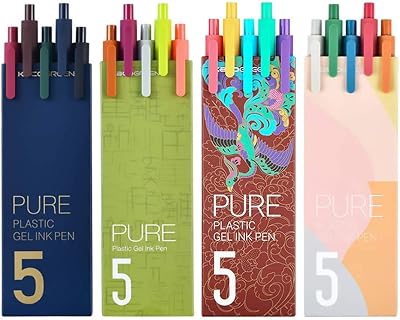4 Packs KACO Gel Ink Pens Retractable 20 different ink color Extra Fine Point 0.5mm for Drawing Bullet Journaling Planner Make Notes