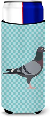 Carolines Treasures BB8125MUK Racing Pigeon Blue Check Michelob Ultra Hugger for slim cans, Slim Can, Multicolor