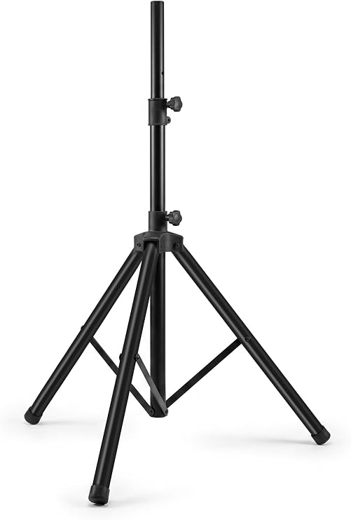 Universal Speaker Tripod Stand Mount - 6' Sound Equipment Holder Height Adjustable Up to 70 Inches for Speakers w/ 35mm Compatible Insert Perfect for Home, On Stage or in Studio Use - Pyle PSTND25