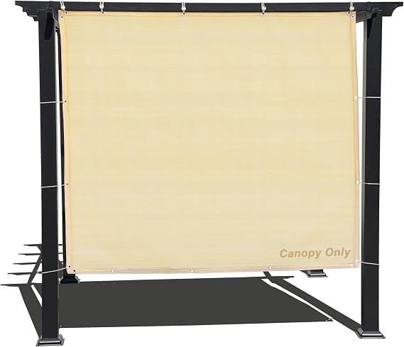 ALION HOME Sun Shade Privacy Panel with Grommets on 4 Sides for Patio, Awning, Window Cover, Pergola or Gazebo - Banha Beige (6' x 8')
