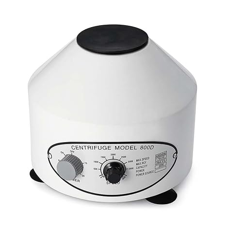 Lab Centrifuge, Efficient 800D 4000rpm Timing Electric Laboratory Centrifuge Medical Practice Machine Desktop Centrifuge(White)