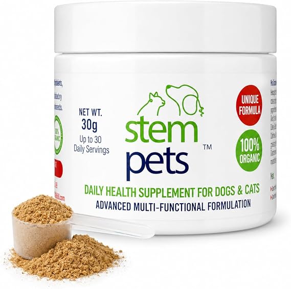 StemPets, Daily Health & Vitality Supplement for Dogs & Cats, 30 Servings
