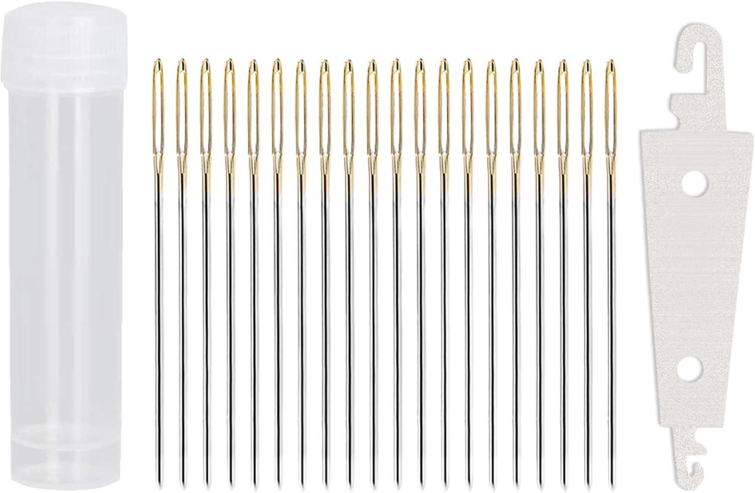 100 PCS Large Eye Blunt Needles Sewing Set, 40mm1.57inch Stitching Needles Embroidery Needles Hand Sewing Big Eye Needles Knitting Needles Sewing Darning Needles Easy Thread with a Threader for Craft