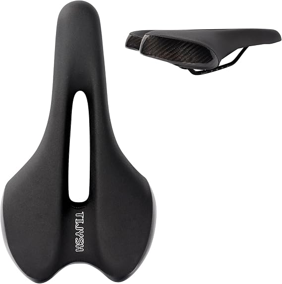 Comfortable Bike Seat Cushion for Men Women with Dual Shock Absorbing Ball Memory Foam Waterproof Bicycle Saddle Fit for Road Bikes