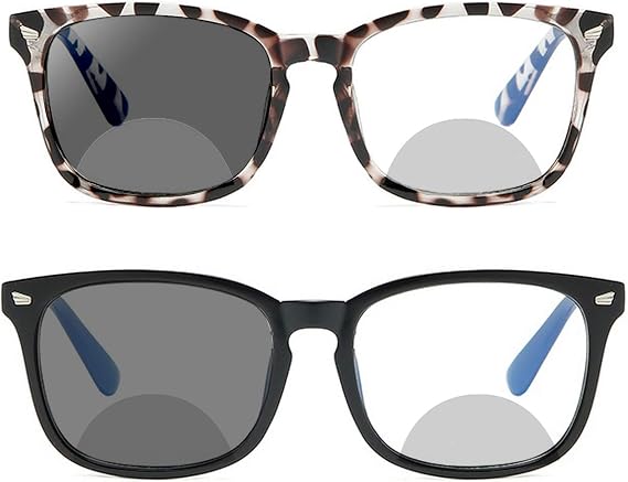 Transition Sunglasses Photochromic Business Bifocal Reading Glasses Men Women 2pairs Fashion Far and Near Presbyopia