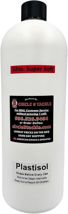 Super Soft Formula Premium Ultra Clear Lure Plastisol 1Quart / 32 Oz. Bottle Low Odor Crystal Clear Plastisol for Making Plastic Fishing Lures - Soft Formula