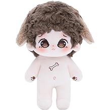 CALEMBOU Plush Doll, Cute 20cm Cotton Doll with Jointed Skeleton, Anime Soft Stuffed Dress Up Doll, Kawaii Girl Plush Toys for Kids Wang-OnlyDoll
